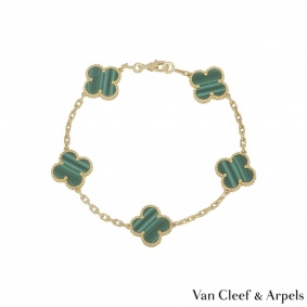Van Cleef & Arpels Malachite Vintage Alhambra Bracelet VCARL80900